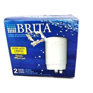 BRITA Faucet Replacement Sink Water Filters 2 Pack White NEW Removes 99% of Lead